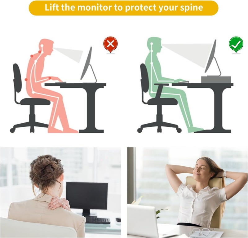 gianotter Desk Organizers and Accessories, Monitor Stand with Drawer and 2 Pen Holder, Desktop Organizer Suitable for Offices and Dormitories (Gold) - Image 5
